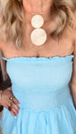 Powder Blue Ruffle Bandeau Dress