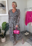 Leopard Print Long Sleeve Maxi Dress