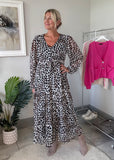 Leopard Print Long Sleeve Maxi Dress