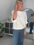 Cream Frill Sleeve Jumper