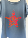Khaki Neon Leopard Star T Shirt