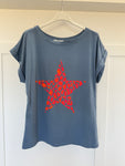 Khaki Neon Leopard Star T Shirt