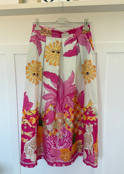 Cobalt Celestial Print Summer Skirt