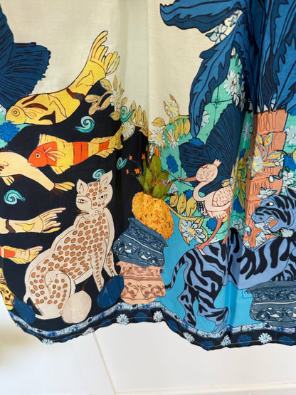 Cobalt Celestial Print Summer Skirt