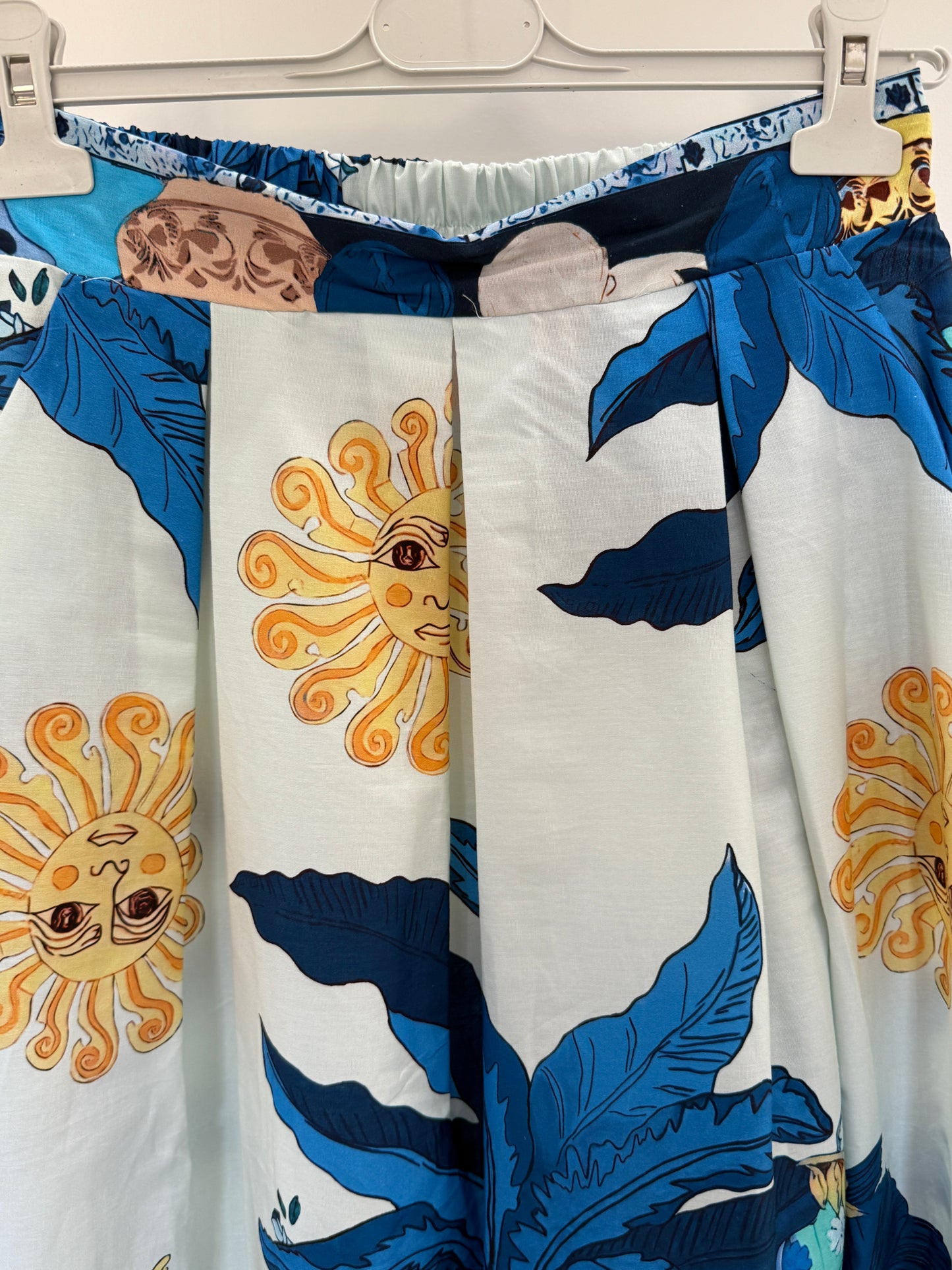 Cobalt Celestial Print Summer Skirt