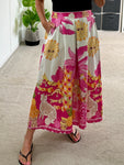 Cobalt Celestial Print Summer Skirt