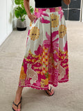Cobalt Celestial Print Summer Skirt