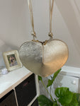 Gold Leather Heart Bag