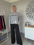 Grey/Silver Sequin Disk Jumper