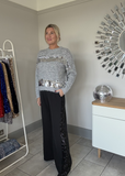 Grey/Silver Sequin Disk Jumper