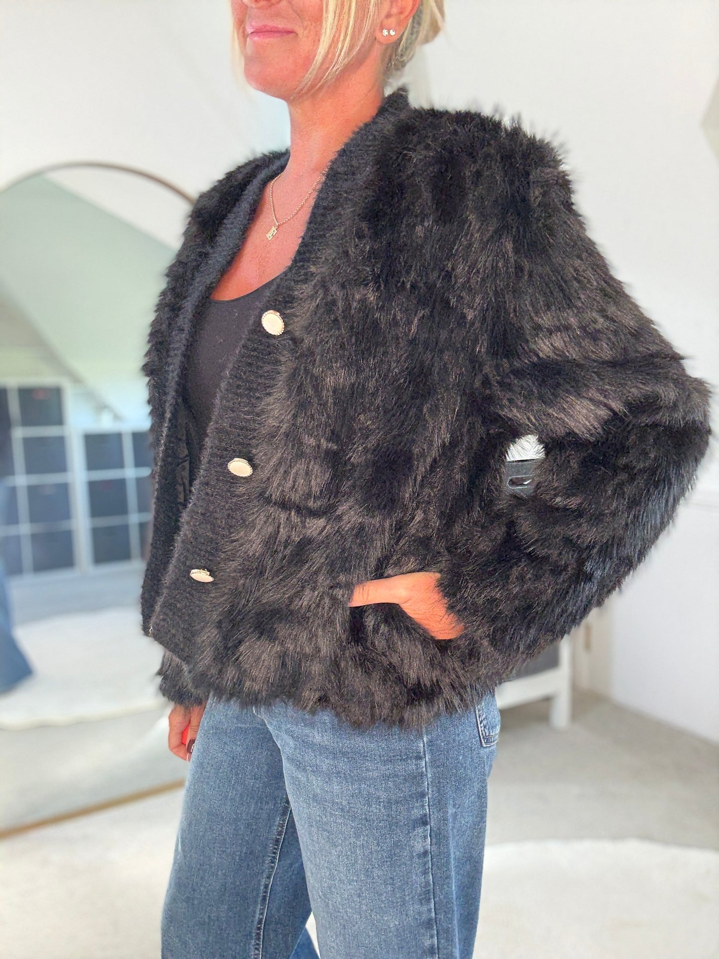 Faux Fur Cardigan