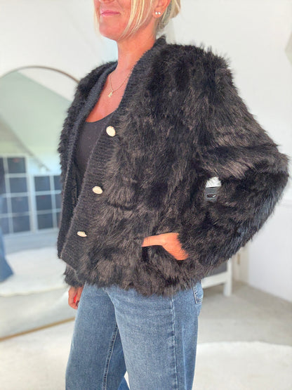Faux Fur Cardigan