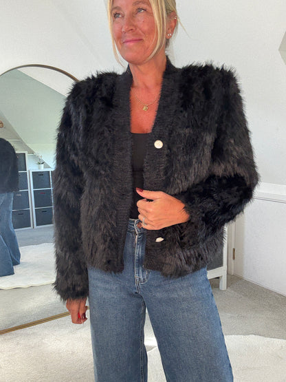 Faux Fur Cardigan