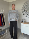 Grey/Silver Sequin Disk Jumper