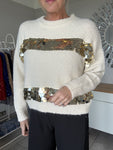 Cream/Gold Sequin Disk Jumper