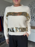 Cream/Gold Sequin Disk Jumper