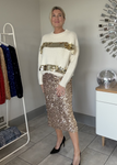 Cream/Gold Sequin Disk Jumper