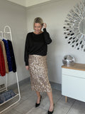 Gold Luxe Sequin Pencil Skirt