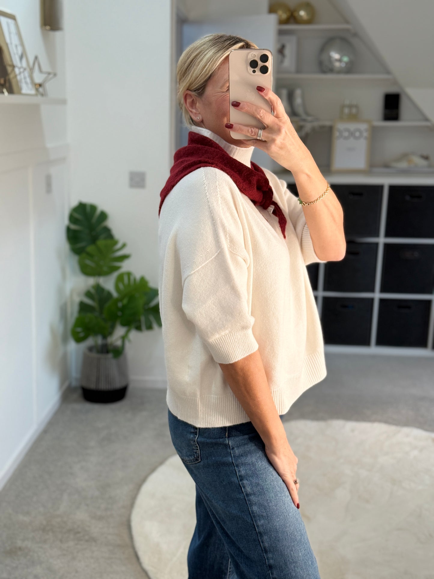 Latte Turtleneck 3/4 Sleeve Jumper