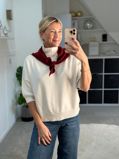 Latte Turtleneck 3/4 Sleeve Jumper