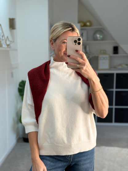 Latte Turtleneck 3/4 Sleeve Jumper