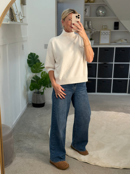 Latte Turtleneck 3/4 Sleeve Jumper