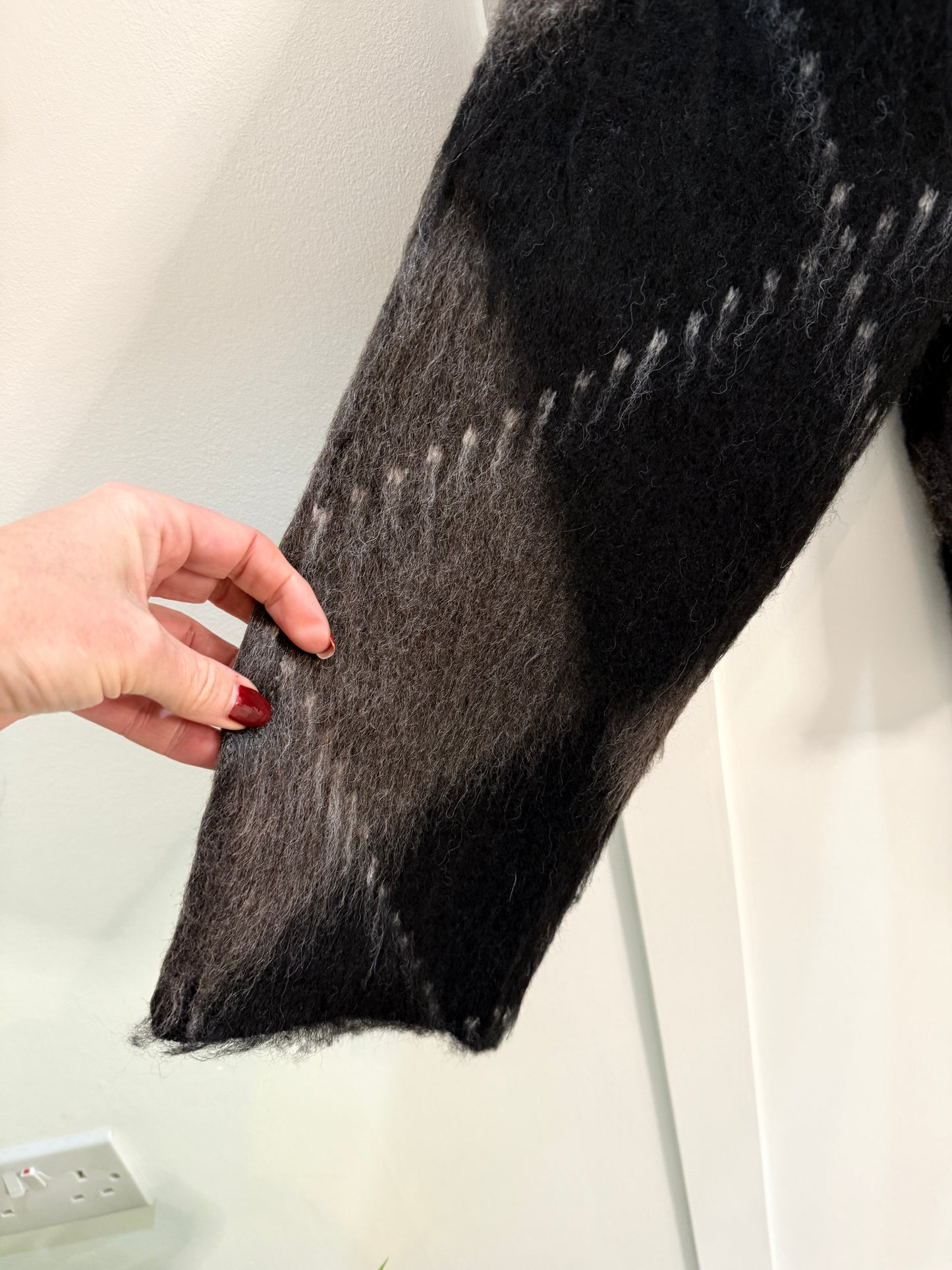 Brown/Black Argyle Funnel Neck Jumper