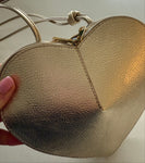 Gold Leather Heart Bag