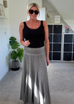 Grey Washed Linen Panel Skirt