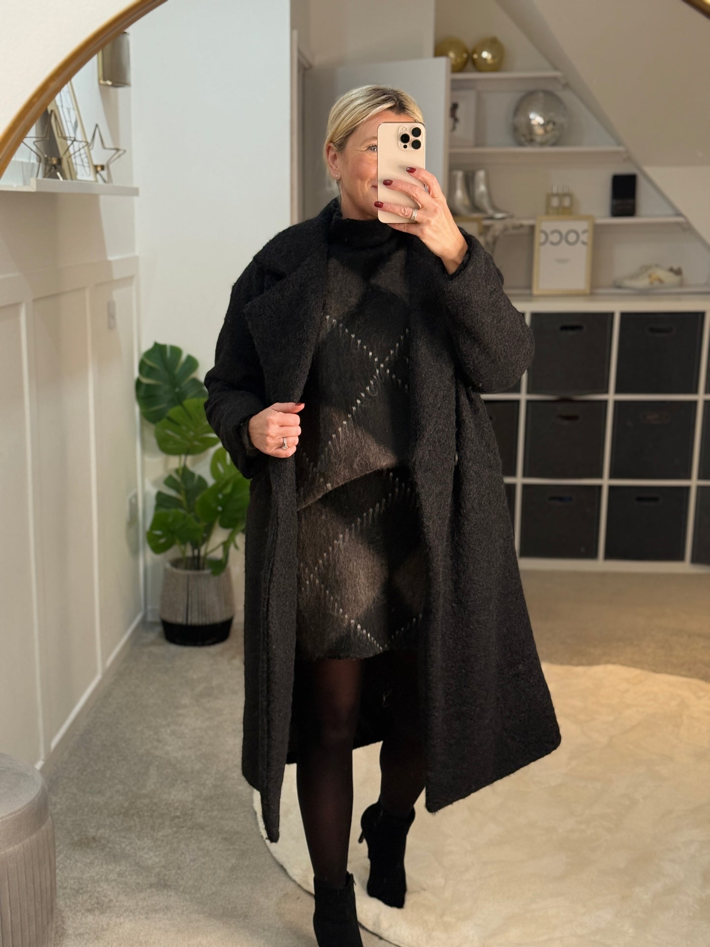 Brown/Black Argyle Mini Skirt