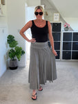 Grey Washed Linen Panel Skirt