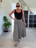 Grey Washed Linen Panel Skirt