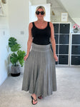 Grey Washed Linen Panel Skirt