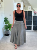 Grey Washed Linen Panel Skirt