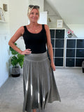 Grey Washed Linen Panel Skirt