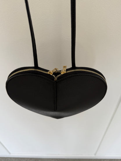Burgundy Leather Heart Bag