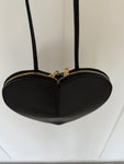 Black Leather Heart Bag