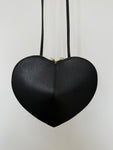 Black Leather Heart Bag