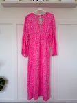 Neon Pink Small Leopard Cheesecloth Dress