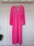 Neon Pink Small Leopard Cheesecloth Dress