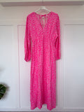 Neon Pink Small Leopard Cheesecloth Dress