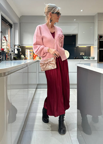 Carrie Pink Corsage Cardigan