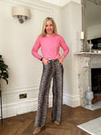 Madison Leopard High Waist Wide Leg Jeans