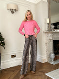 Madison Leopard High Waist Wide Leg Jeans