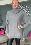 Red Roll Neck Long Jumper