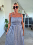 Pink Stripe Linen Look Dress & Jacket