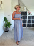 Blue Stripe Linen Look Dress & Jacket
