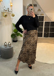 Leopard Print Satin Slip Skirt