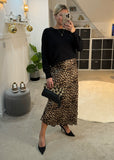 Leopard Print Satin Slip Skirt