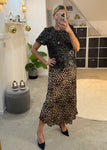 Leopard Print Satin Slip Skirt